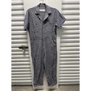 Rare Vintage 70s Red Kap Coveralls Hickory Stripe Denim Railroad  Mens 40Reg